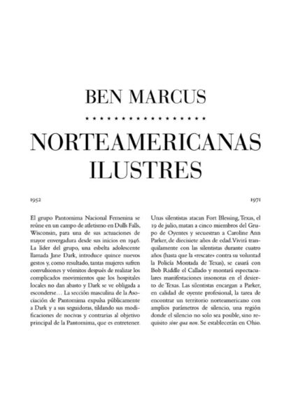 Norteamericanas ilustres. Marcus, Ben